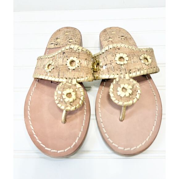 Jack Rodgers Flat Sandal In Cork Size 6 - Picture 4 of 8